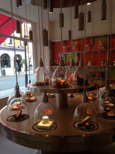 Clever domes of patisserie grace the central table here