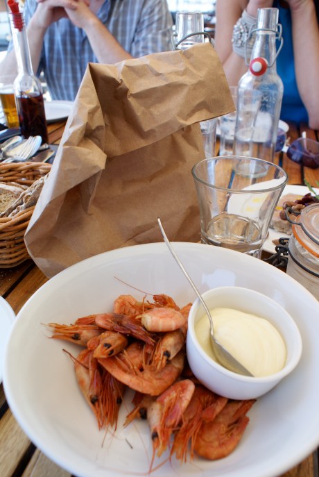 Simply delicious smoked prawns served at Pumpen, the casual eatery at Oaxen