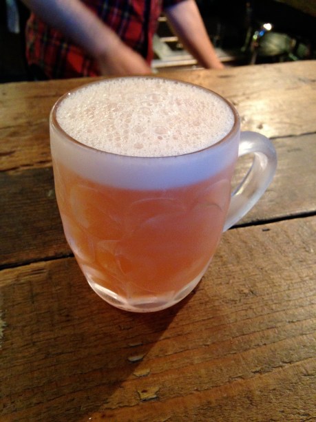 My Hedgerow Shandy: pink grapefruit, tonic, sloe gin and Wyld Wood cider served in a chilled half pint glass. Very refreshing
