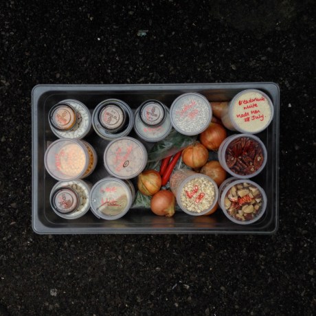 One of many ingredients boxes to be loaded into the car